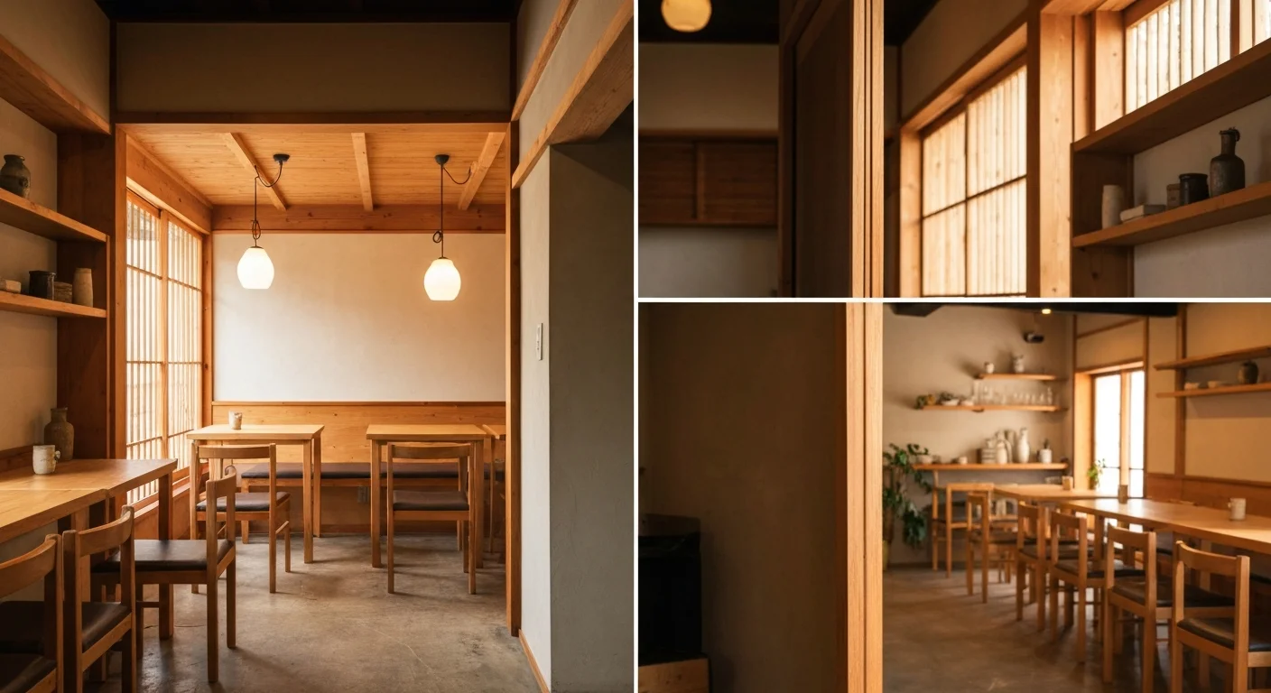 A dining scene at a yakiniku restaurant, where a wooden tabletop and rising white steam are wrapped in soft natural light